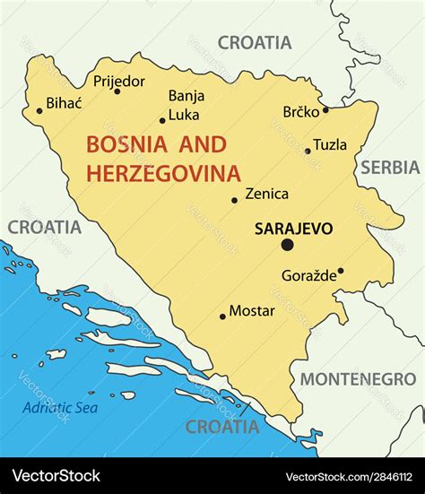 Bosnia And Herzegovina Map Royalty Free Vector Image