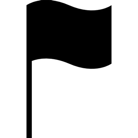 Icône Drapeau Noir Rectangulaire Outil Symbole Sur Un Pole