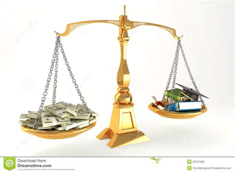 Money And Education In Scale Stock Photography Image 26187992