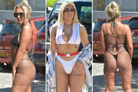 geordie shore s chloe ferry and bethan kershaw wear very daring thong bikinis as they film show