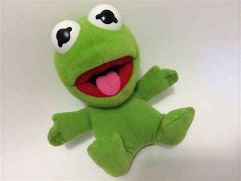 Vintage Baby Kermit The Frog Baby Muppets Plush Toy Collecable