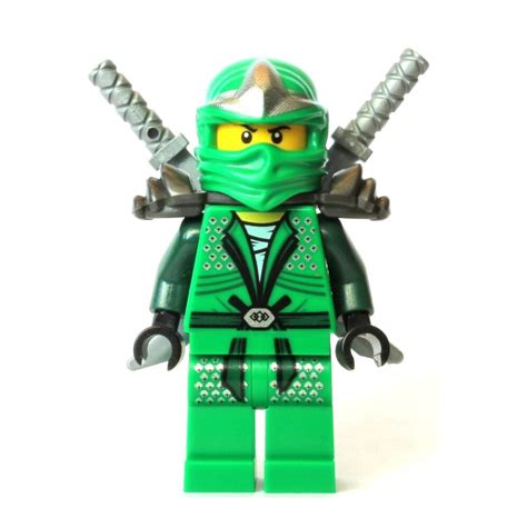 Lego Green Ninja Ninjago Lloyd Zx Minifigure With 2 Swords New Ebay
