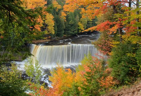 Tahquamenon Falls In Autumn Located Near Lake Superior