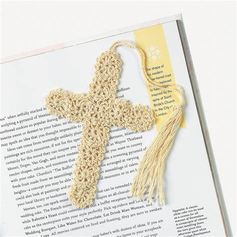 5 1/2 long x 4 wide rnd 1: Crocheted Cross Bookmarks - OrientalTrading.com | Easter/Church Activities | Pinterest | Crochet ...