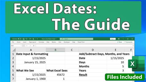 How To Use Dates In Excel Things You Must Know Youtube