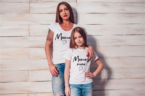 Mom And Daughter Matching T Shirts Set Mama And Mamas Etsy
