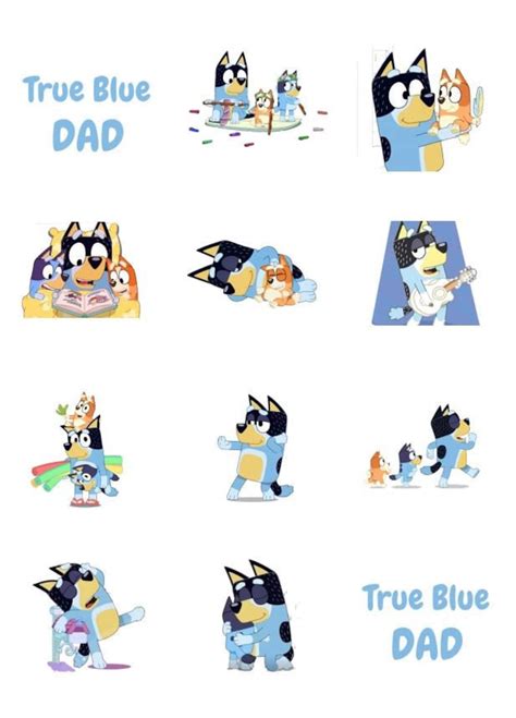 True Blue Dad Bluey Fathers Day Edible Printed Icing Etsy