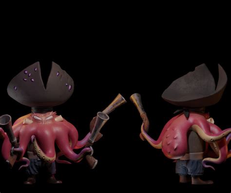 Artstation Crash Bandicoot Octopus Pirate Game Assets