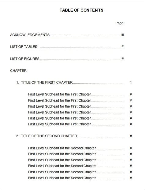 Apa style table of contents. 24 + Table of Contents - PDF, DOC | Free & Premium Templates