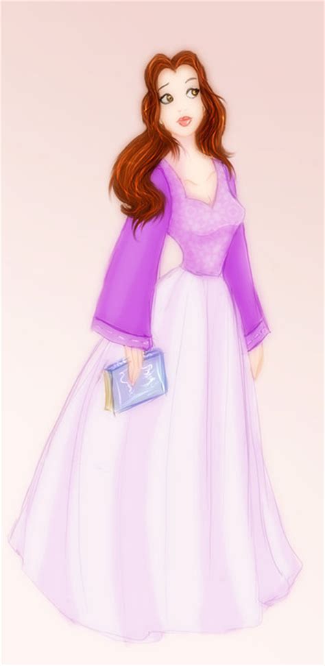 Belle In Purple With Book Belle Fan Art 15818603 Fanpop