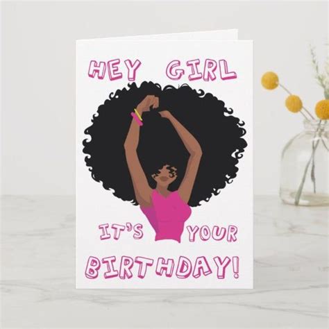 Afro Girl Birthday Card Black Woman Birthday Card Black Etsy Happy Birthday Black Happy