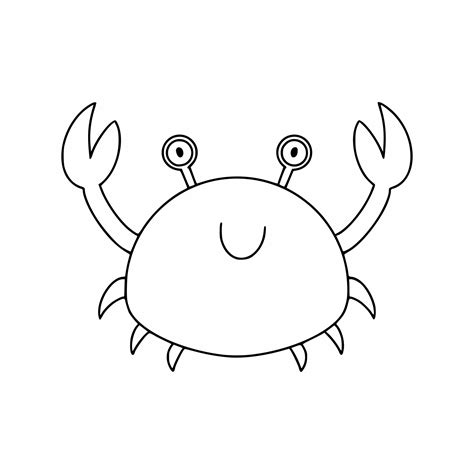 A Cute Crab With Eyes And A Smile Coloring Book For Kids With Sea