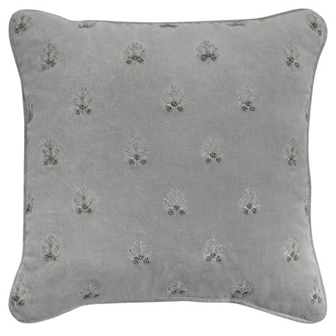 Jewel Beaded Throw Pillow 18 X 18 Dark Grey At Home