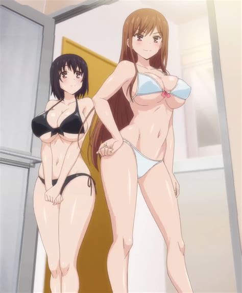 Ayane Shirakawa Kotone Shirakawa Overflow Anime Highres 2girls Ass Bikini Black Bikini