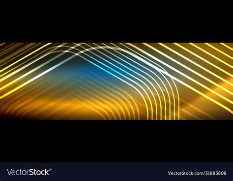 Shiny Neon Lines Stripes And Waves Technology Vector Image