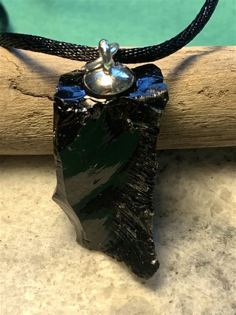 Obsidian Shard Pendant Etsy