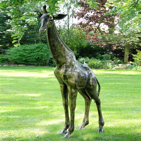 Wild Giraffe 205cm Bronze Metal Garden Statue