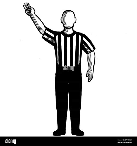 Basketball Referee 3 Point Field Goal Successful Hand Signal Retro