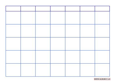 Blank Calendar Grid 2016 To Print Pdf And Excel Forms 2016 Blank