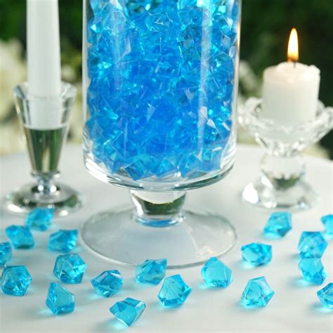 Efavormart 300 Pcs Turquoise Large Acrylic Ice Crystals Vase Fillers