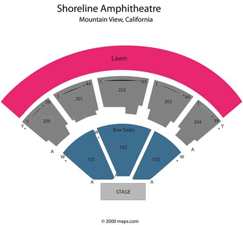 Shoreline Amphitheatre Seating Chart With Rows A Visual Reference Of
