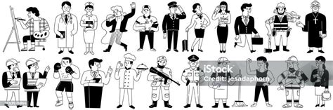 Different Jobs And Occupations Doodle Stock Illustration Download