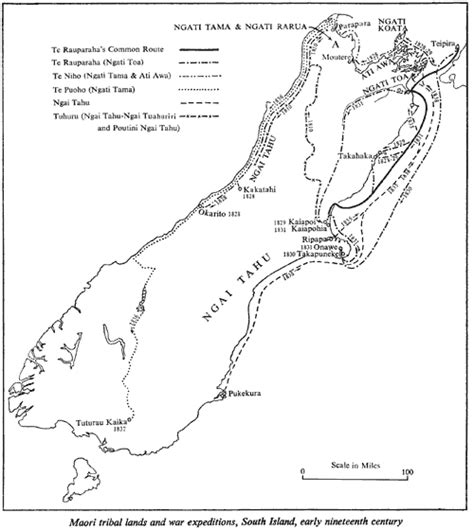 Maori Tribal Lands And War Expeditions South Island Early Nineteenth Century