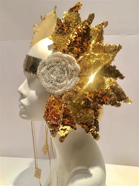 Gold Headdress Festival Wear Goddess Etsy Festival Wear Festival