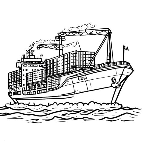 Very Big Cargo Ship Coloring Page Download Print Or Color Online For