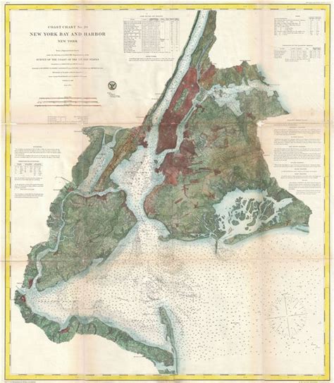 Coast Chart No 20 New York Bay And Harbor New York Geographicus