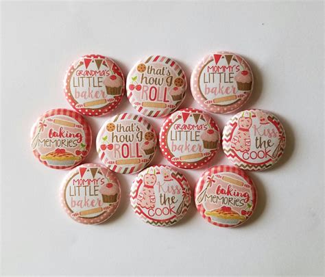 10 Cook Pins Buttons Baker Pins Baking Kiss The Cook Etsy