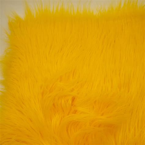 Yellow Faux Fur Fabric Long Pile Mongolian Style 5000 Etsy