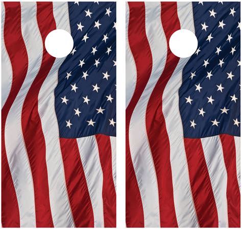 Waving American Flag Cornhole Wraps | Miller Graphics