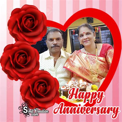 Happy Anniversary Red Roses Photo Frame Photoframe