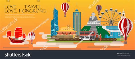 Travel Infographic Hongkong Infographic Tourist Sights Stock Vector