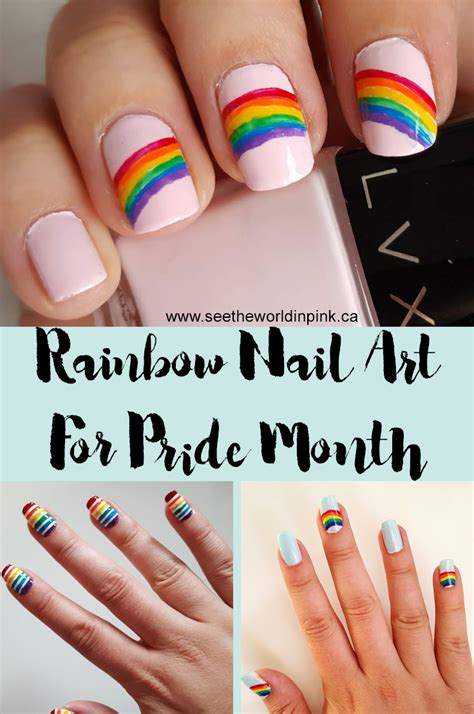 manicure monday 3 rainbow nail art looks for pride month see the world in pink
