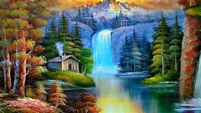 Paintings Waterfall Artistic Qhd Wallpapers Vactual Backgrounds