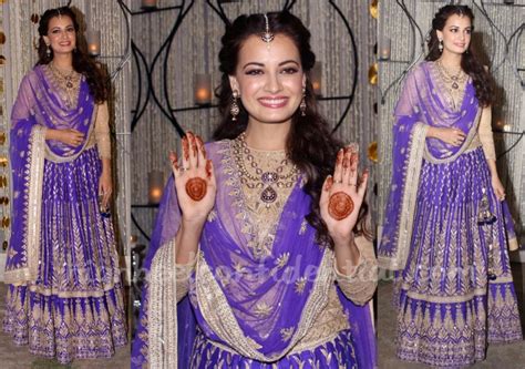 for her sangeet ceremony dia mirza wears an anita dongre lehenga 1 high heel confidential