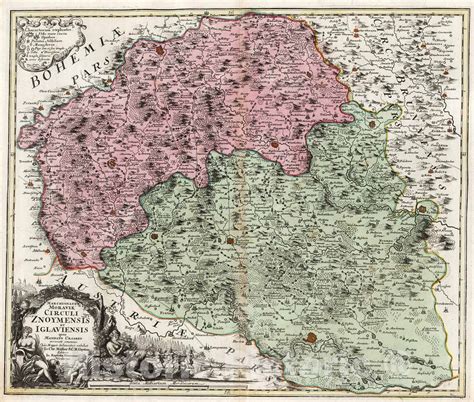 Historic Map Marchionatus Moraviae Circulus Znoymensis Et Iglaviensis