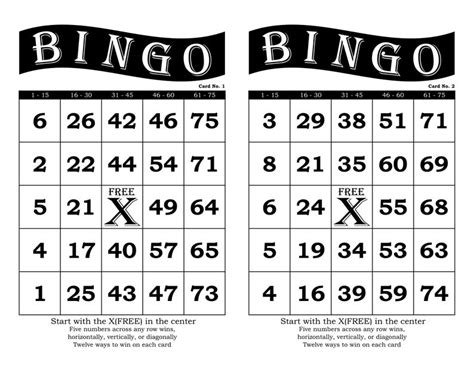 Bingo Cards 1000 Cards 2 Per Page Immediate Pdf Download Etsy