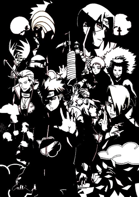 Black And White Naruto Akatsuki Black Hd Phone Wallpaper Pxfuel