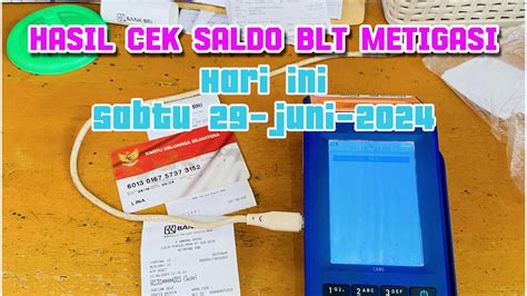 Hasil Cek Saldo Blt Hari Ini Sabtu 29 Juni 2024 YouTube