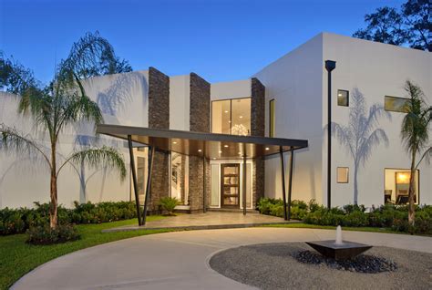 Modern Home With Stone Walls Contemporary Exterior Houston By