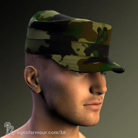 Age Of Armour Free Us Army Patrol Cap Model For Poser Carrara And