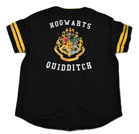 Harry Potter Mens Hogwarts Baseball Quidditch Button Up Jersey New 2xl