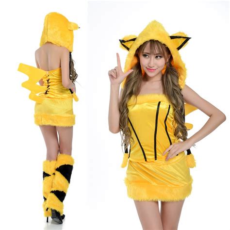 Free Shipping Sexy Pikachu Costume Pokemon Pikachu Anime Cute For Girl