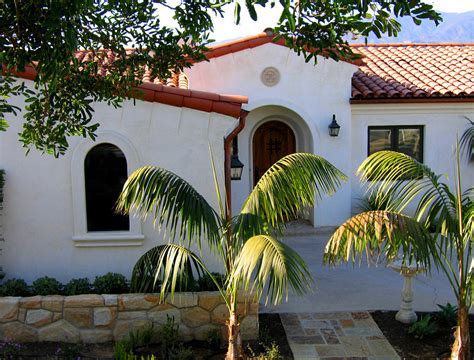 Single Level Small Santa Barbara Spanish Home Designs Mediterranean