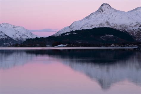 Photograph Of Sunset Over Loch Leven Looking Across To The Pap Of