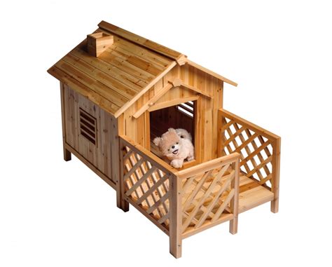 Wood Dog House Outdoor Wooden Pet Shelter Bed Large W Porch