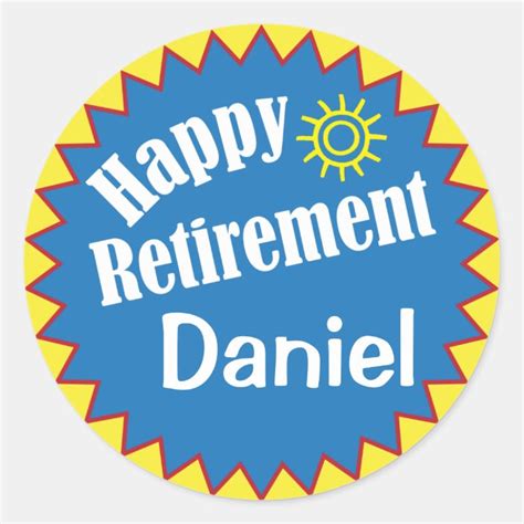 Happy Retirement Party Personalized Classic Round Sticker
